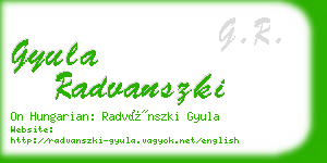 gyula radvanszki business card